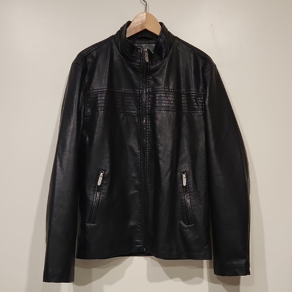 American Breed Other - American Breed Men's Black Pleather Moto Racer Jacket Size M